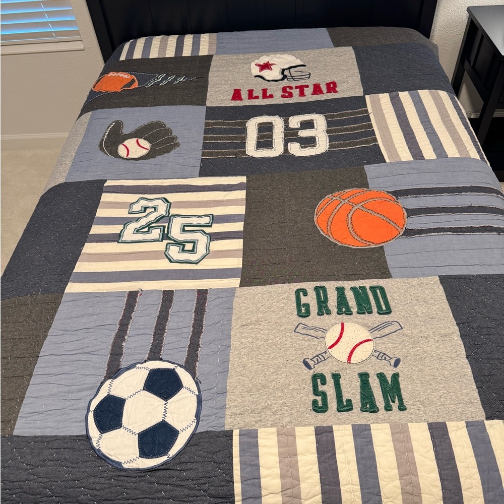 Pottery Barn Kids Sports-Themed Twin Quilt